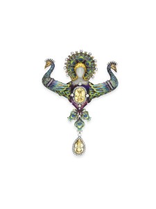 Art Nouveau enamel, diamond and yellow sapphire "Juno" pendant by Boucheron (Christie's Images)