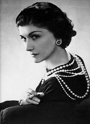 Coco Chanel in pearls