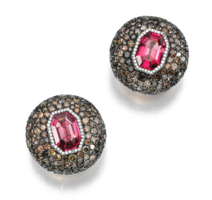 JAR spinel and diamond earclips