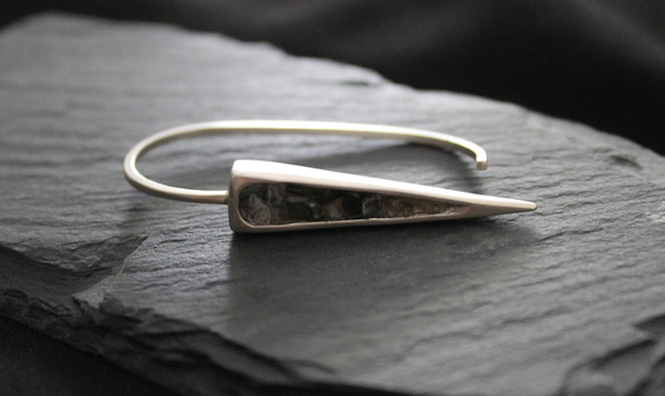 Points earring of sterling and smokey quartz by ENJI Studios