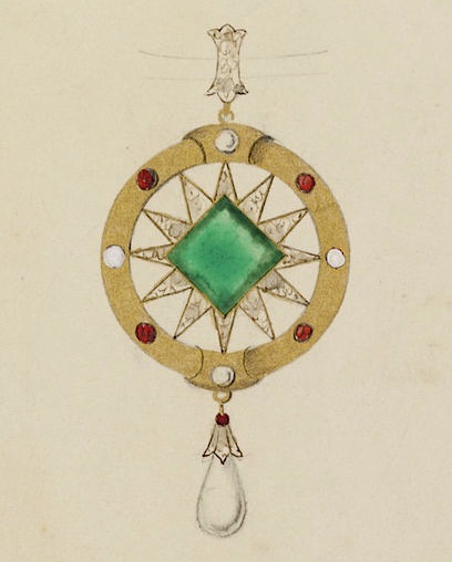 Pendant design by Charlotte Newman, 1860s, V&A Museum collection