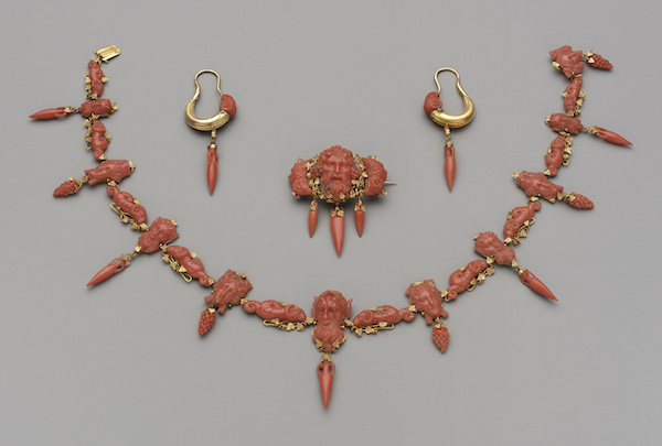 Coral revivalist jewelry suite in four parts (necklace) 1850s Gold and coral * The Elizabeth Day McCormick Collection * Photograph © Museum of Fine Arts, Boston