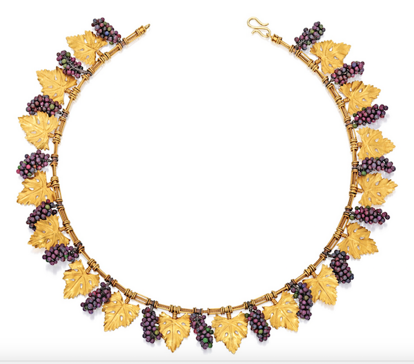 Archaeological Revival necklace of gold and beads by Castellani, c. 1880, sold at Sotheby's in April 2016