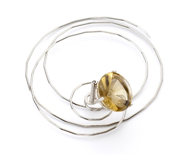 In the Air brooch of stainless steel, silver, citrine by Deganit Stern Schocken, 2013