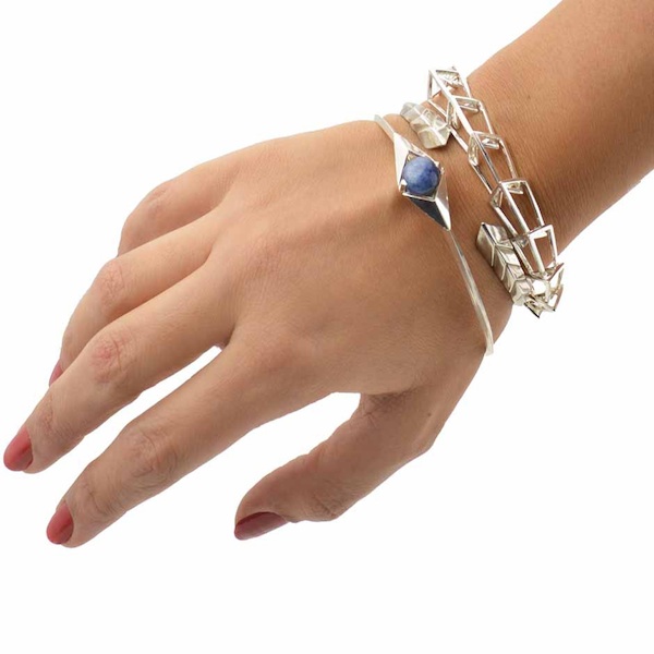 Streamline sterling bracelet (top) by Gina Pankowski (finalist in the 2015 Niche Awards)