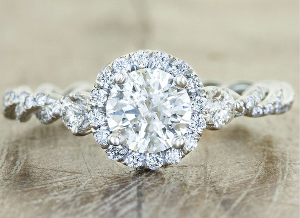 Ring of .75ct diamond in 14k gold or platinum by Ken & Dana Design (kenanddanadesign.com)