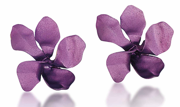 JAR aluminum Violet ear clips