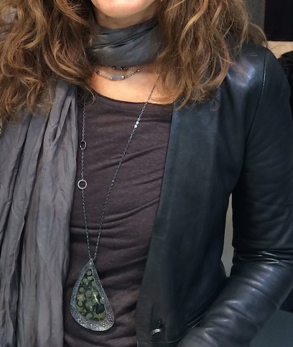 Mariella Pilato wearing necklace