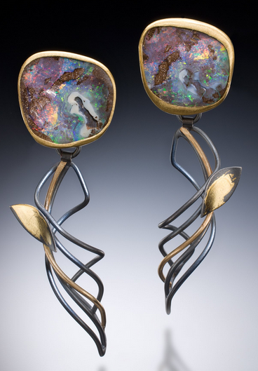 Opal Swirl earrings by Judith Neugebauer