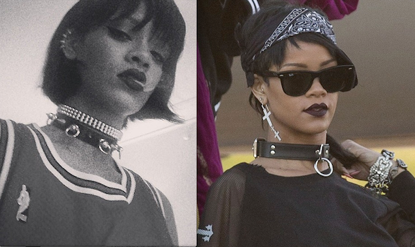 Rihanna in dog collars