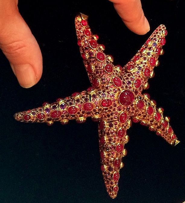 Starfish brooch by René Boivin, originally designed by Juliette Moutard in 1935, with articulated arms. I played with this one at Christie's NY in December 2014, before it sold for $137,000. (Christie's Images)