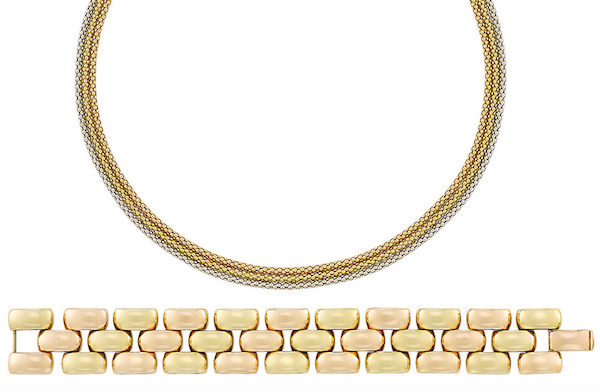 Retro gold necklace & bracelet