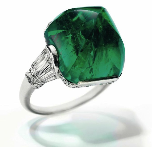 Sugarloaf cabochon emerald ring | the jewelry loupe